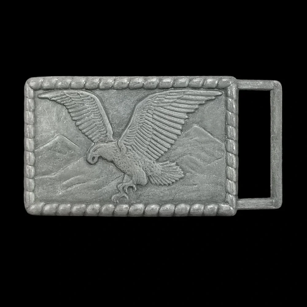 Vintage Bald Eagle Mountain Scene Belt Buckle Tone Western‎ Wildlife Soaring